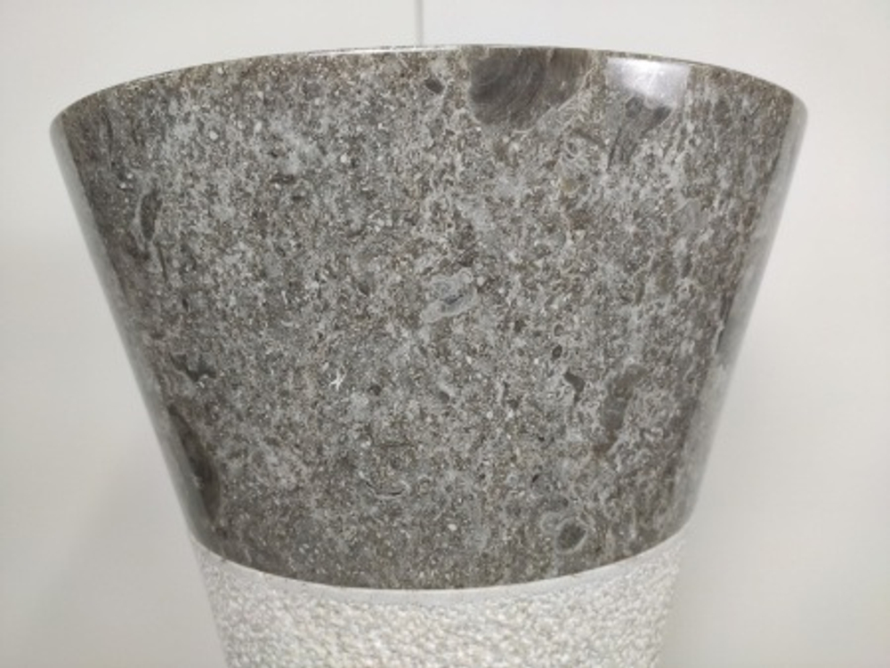 Раковина напольная из мрамора Pedestal Cream/Greey MN-390 (40*40*90 см)