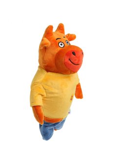 Игрушка мягкая Оранжевая корова папа 30см с музыкальным чипом