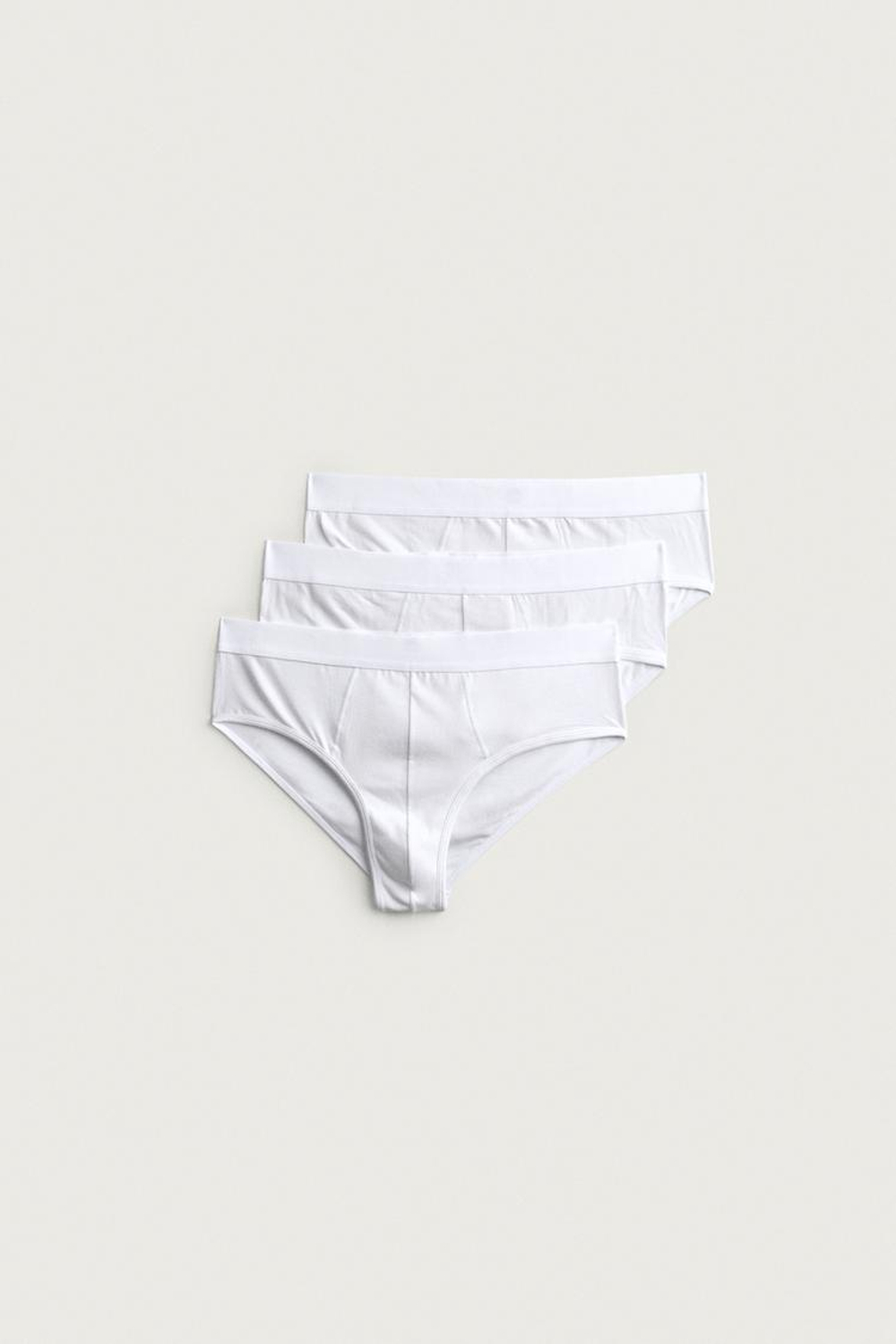 ZARA НАБОР ИЗ ТРЕХ БАЗОВЫХ СЛИПОВ, БЕЛЫЙ