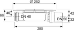 Сифон TECEdrainpoint S DN 50, низкий, с универсальным фланцем Seal System