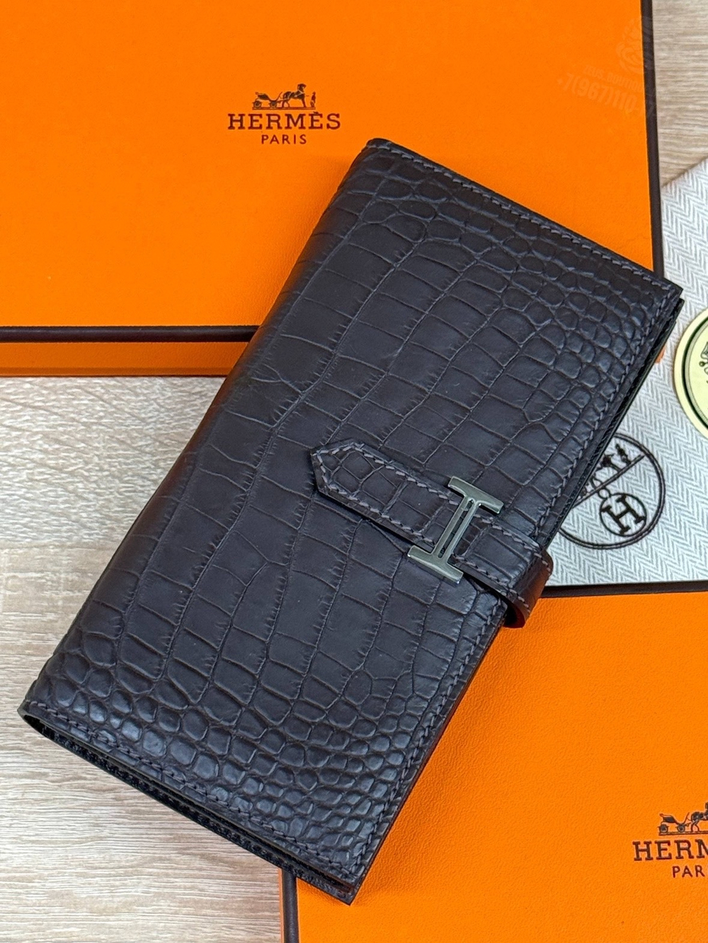 Портмоне Hermes из кожи крокодила