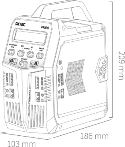 Зарядное устройство SkyRc T400Q 100W x4 12A 1-6S, 4 канала