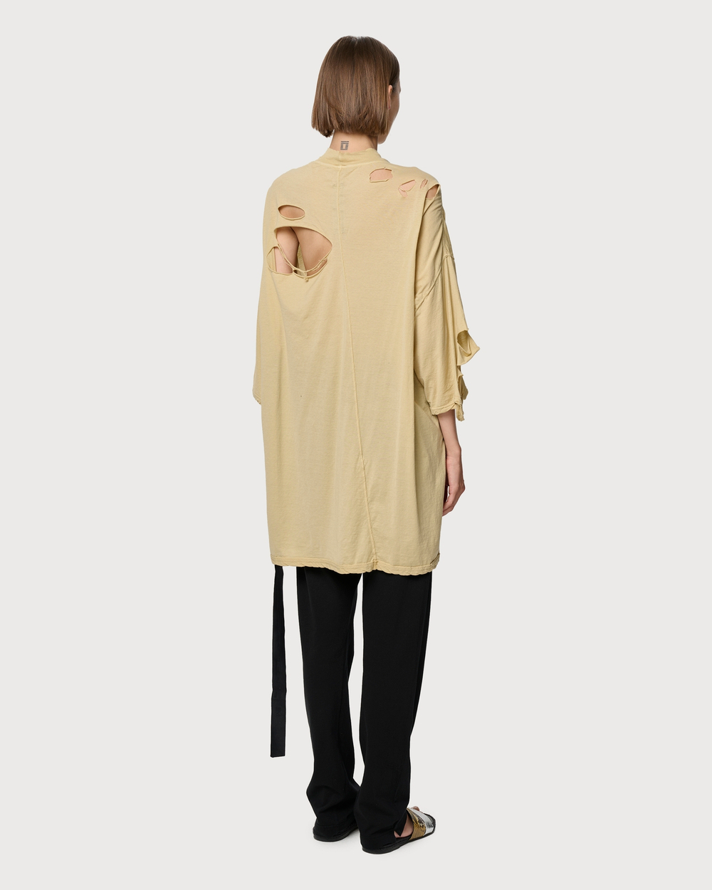 RICK OWENS DRKSHDW ФУТБОЛКА ЖЕНСКАЯ HOLLYWOOD TOMMY БЕЖЕВАЯ