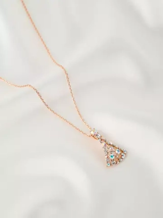 Подвеска на цепочке Россыпь из белых камней Swarovski