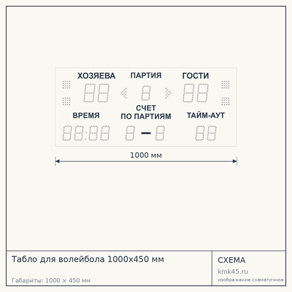 Табло для волейбола 1000х450 мм — от 40 000 ₽