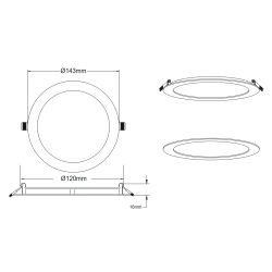 Светильник светодиодный встраиваемый Даунлайт ЭРА LED 1-9-6K Slim панель 9Вт 6500К круглый | Downlight