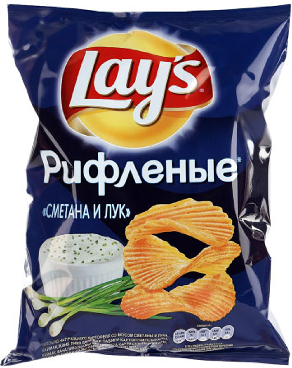 Чипсы Lays 140 гр Сметана-лук рифл (19)