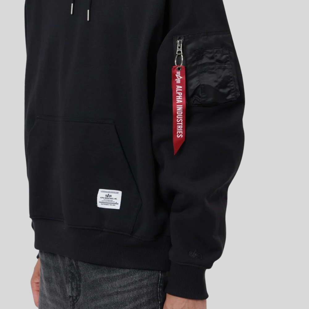 Толстовка Alpha Industries Utility Pocket Hoodie Relaxed Fit Black (Черная)
