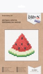 Набор для вышивания нитками Klart, Долька арбуза, 9х8,5 см
