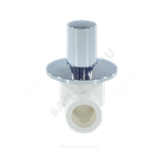 Клапан (вентиль) PP-R запорный белый хромированный Дн 25 Ру25 VALFEX 11154025