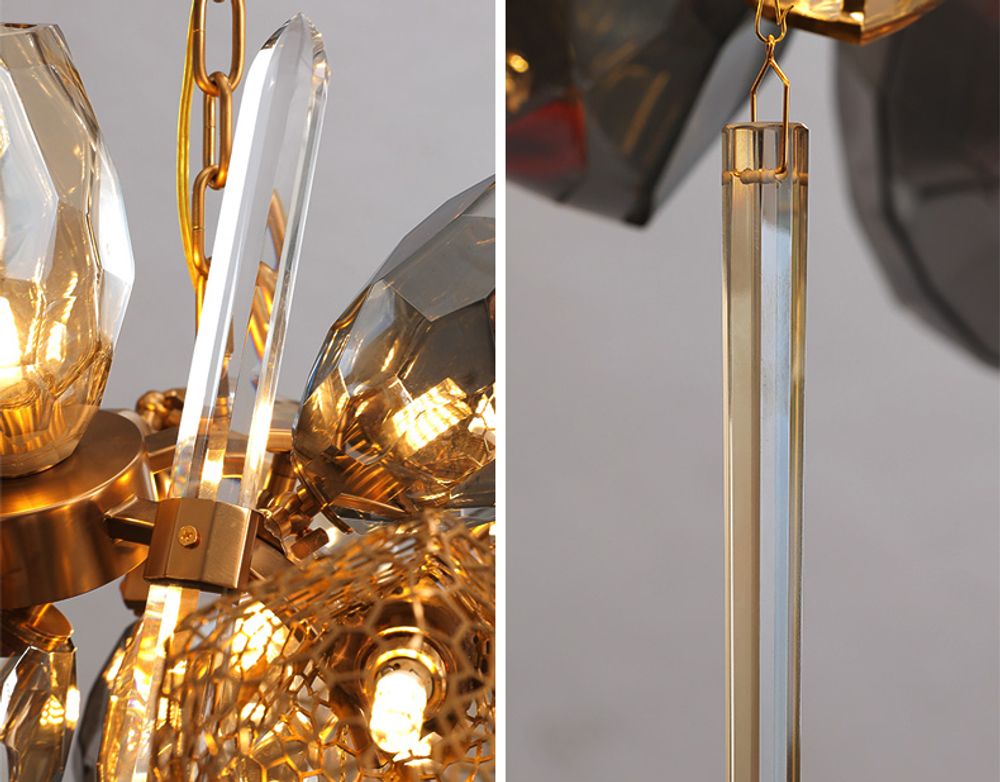 Люстра 8898P/BL gold/smoky