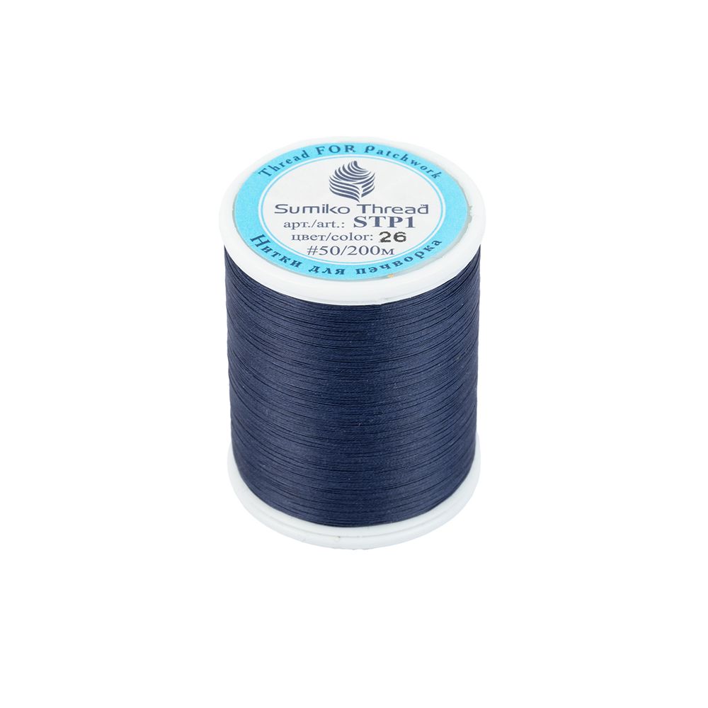 Нитки для пэчворка SumikoThread 200 м, (219 ярд), 26 т.синий
