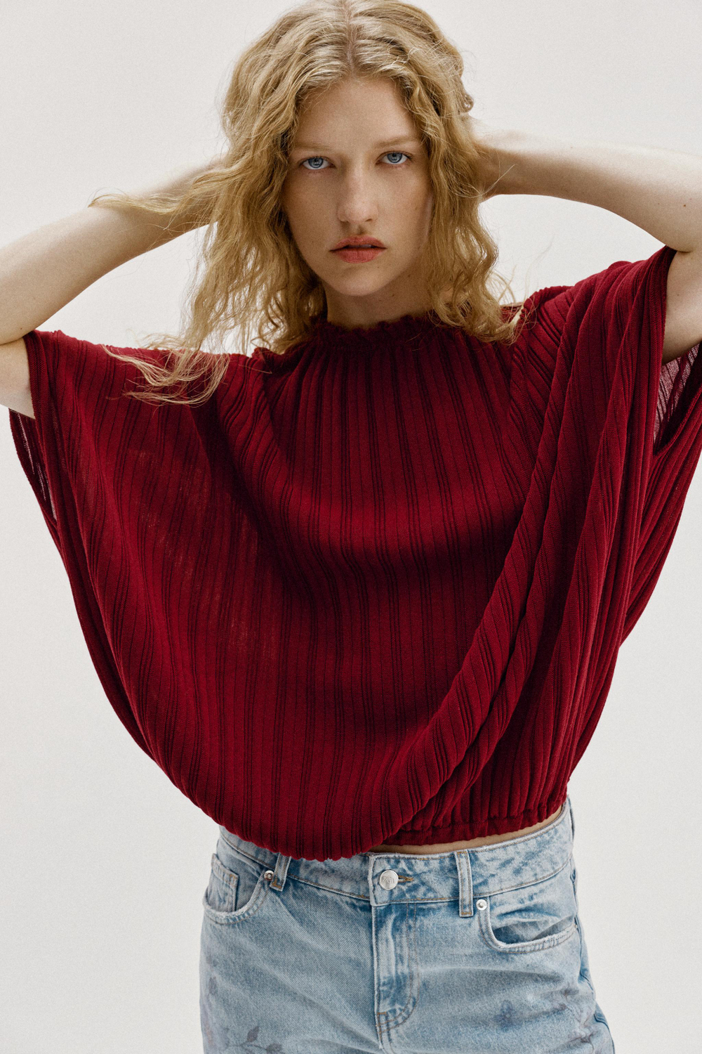ШИРОКИЙ ТОП ИЗ ТРИКОТАЖА В РУБЧИК — ZARA