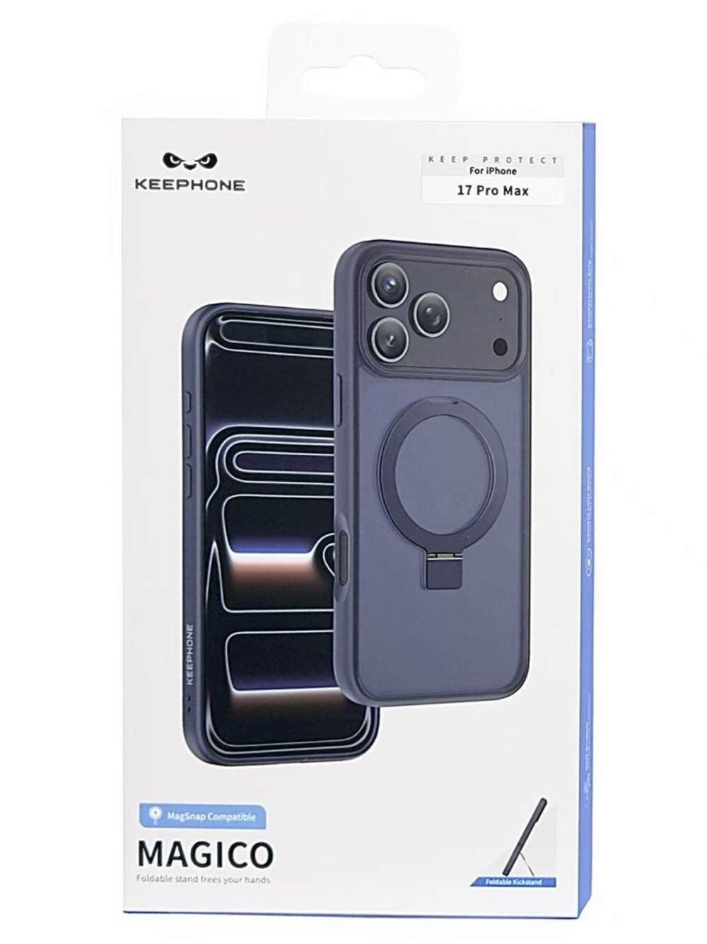 Накладка для i-Phone 17 Pro Max Keephone Magico MagSnap синий