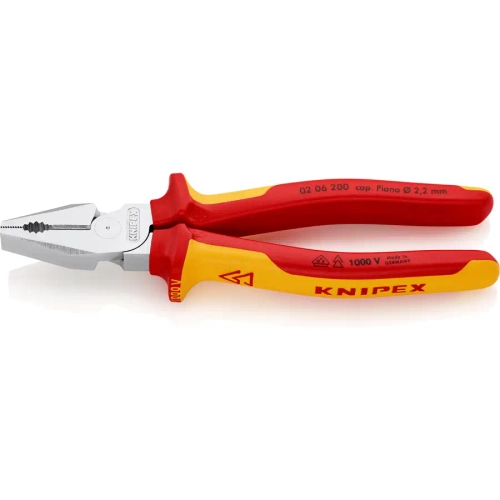 Плоскогубцы комбинированные особой мощности хромированные 200 мм Knipex 02 06 200