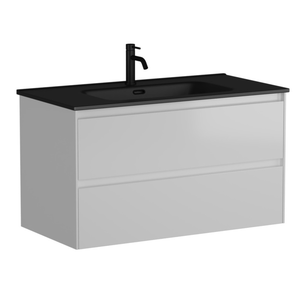 Тумба подвесная под раковину Sancos Cento, белый глянец 890х450х500, арт. CN90W