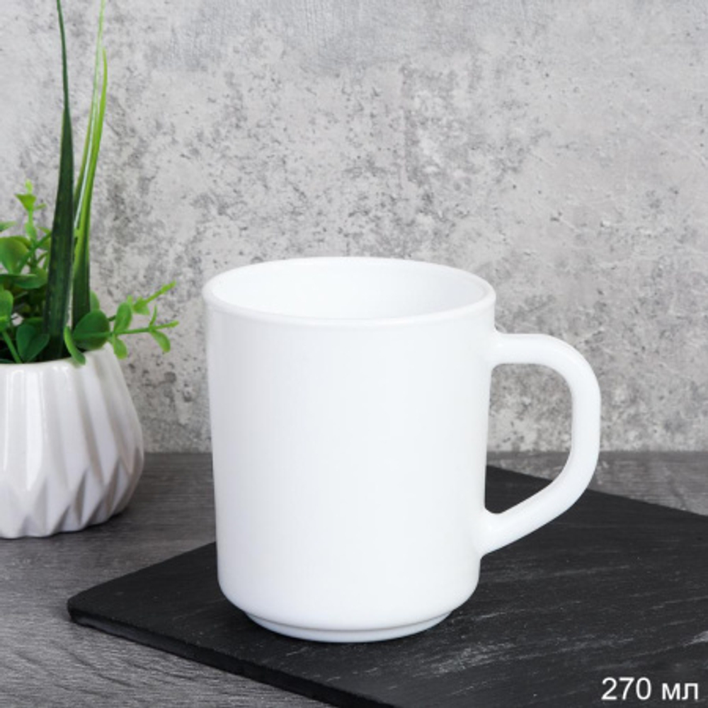 Кружка 250 мл ШТУЧНО гладкая WUT270 (white) /уп 6/48/