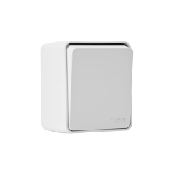 ATLASDESIGN PROFI IP54 О/У 1-клавишный ВЫКЛЮЧАТЕЛЬ КНОПОЧНЫЙ, сх.1, 10А, БЕЛЫЙ