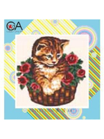 "Котенок в корзинке"-4013К вышивка