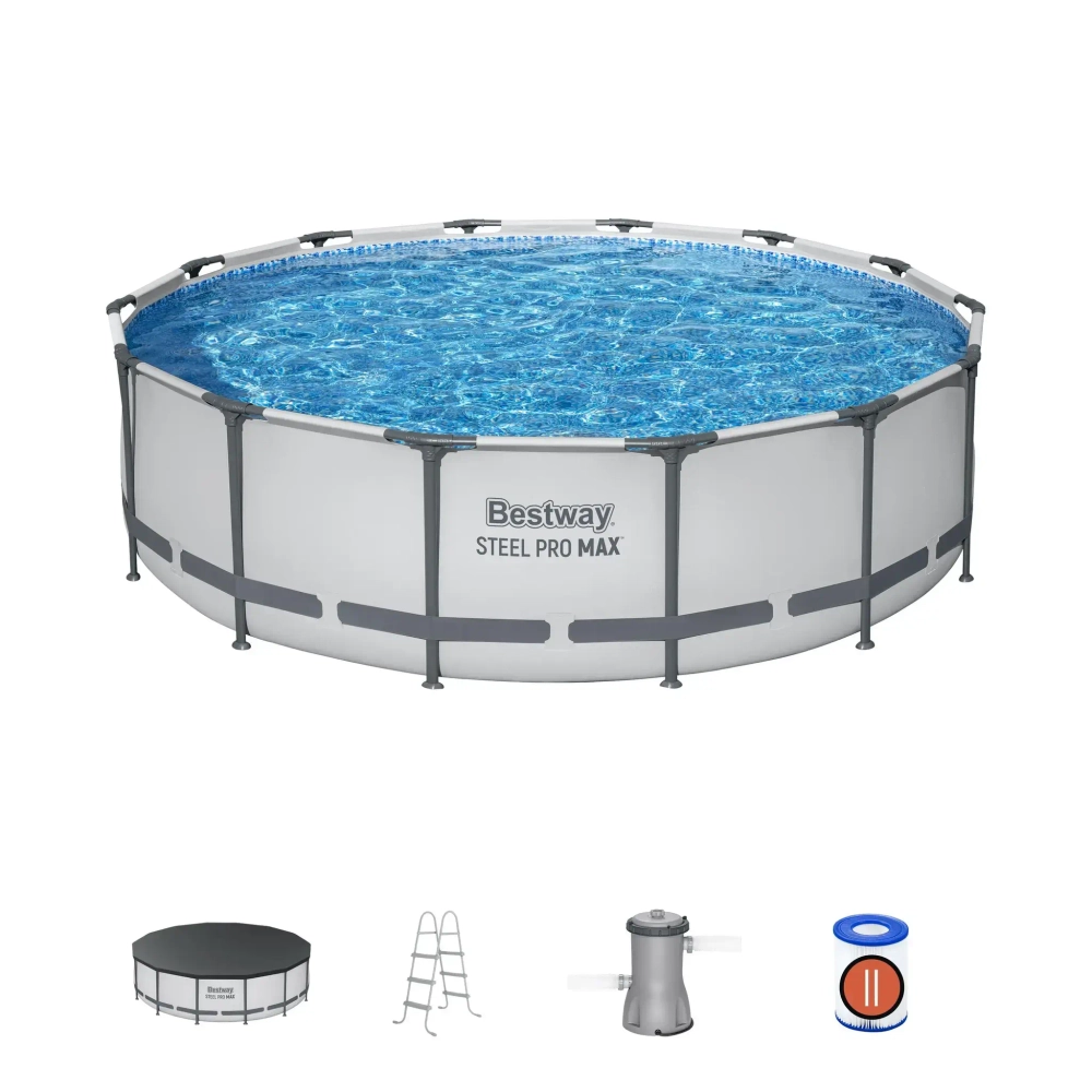 Бассейн каркасный Round Pool Set 427*107 см +3 аксессуара Bestway (56950)