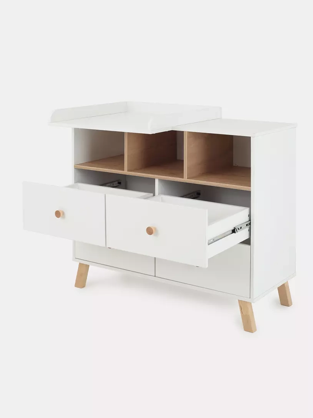 Комод с ящиком "Style" 80 см 2 ящика 2 отсека (арт.115) Cloud White