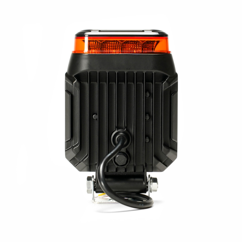 AE20S-16LED-PC-WR Фара светодиодная дополнительная с проблесковым маяком в сборе, квадратная 130х30х100, рассеяный свет, 16 диодов, крепление по центру, 20 Вт, 12/24 В