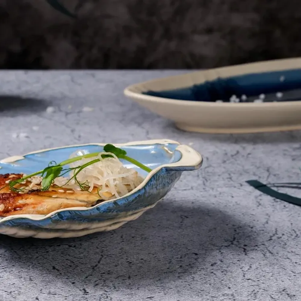 Блюдо для подачи 13*12,5 см h3 см емкость для закусок Shell Northern Blue Frutti di Mare P.L. [1]