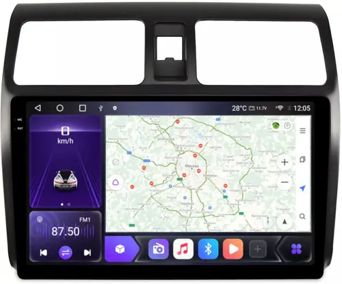 Магнитола для Suzuki Swift 2004-2010 - Kuberg OL-1622 QLed+2K, Android 12, Быстрая, CarPlay, 4G SIM-слот