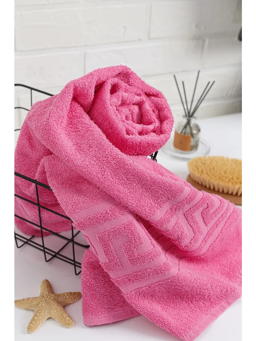 Полотенце махровое, г/к, 380 гр/м2, цвет: 105-ярко-розовый,