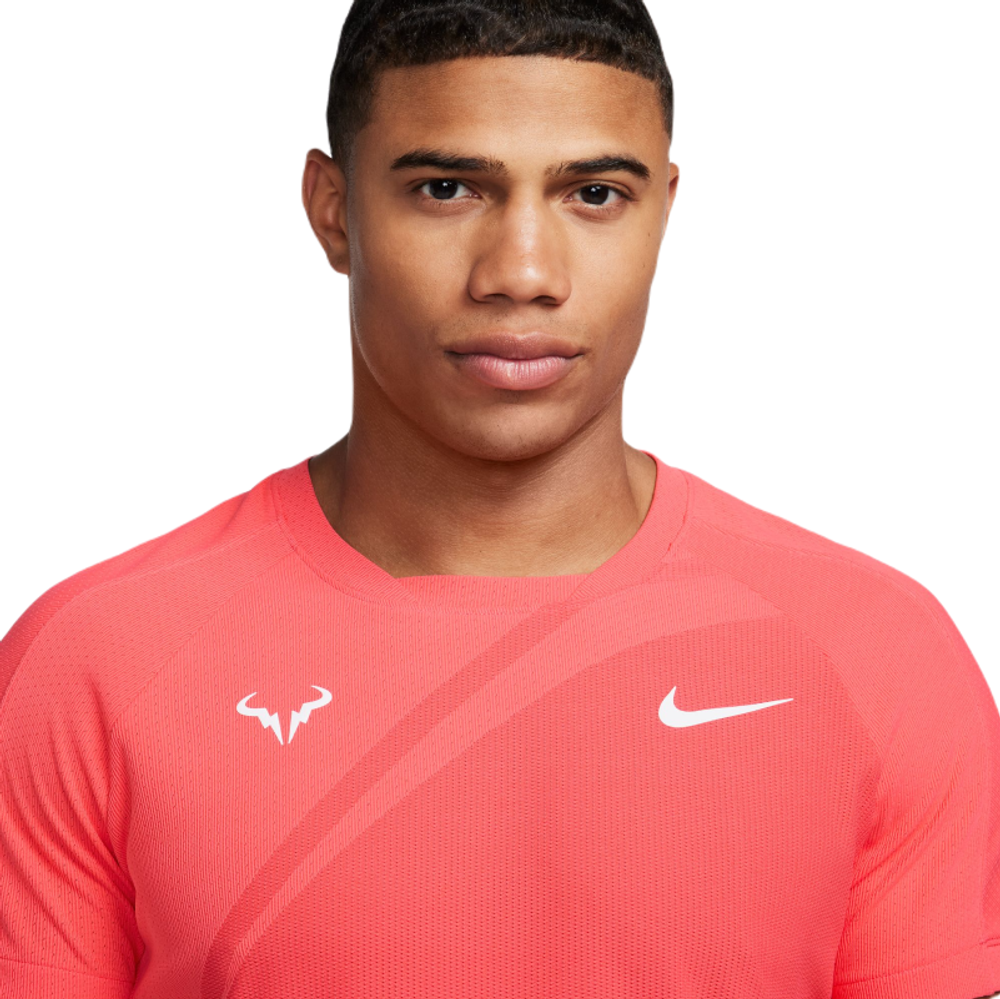 Мужская теннисная футболка Nike Dri-Fit Rafa Tennis Top - ember glow/white