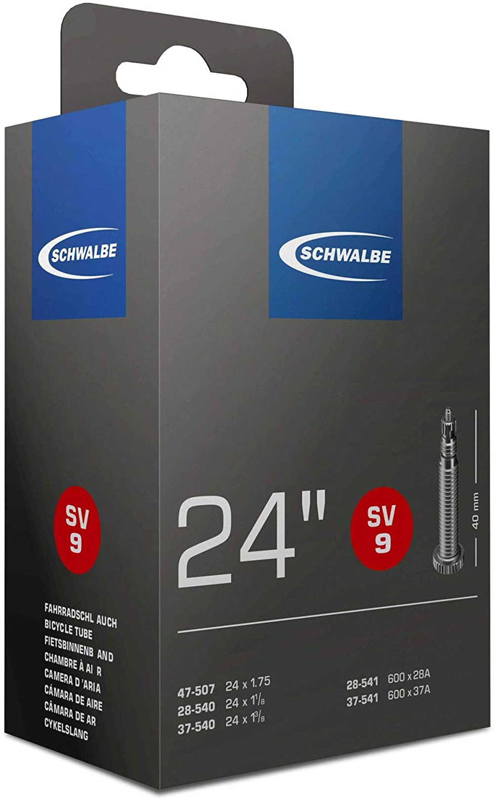 Камера 24" спорт 05-10419313 SV9 24"x1 1/8-1.75 28/47-507/541) IB 40mm SCHWALBE