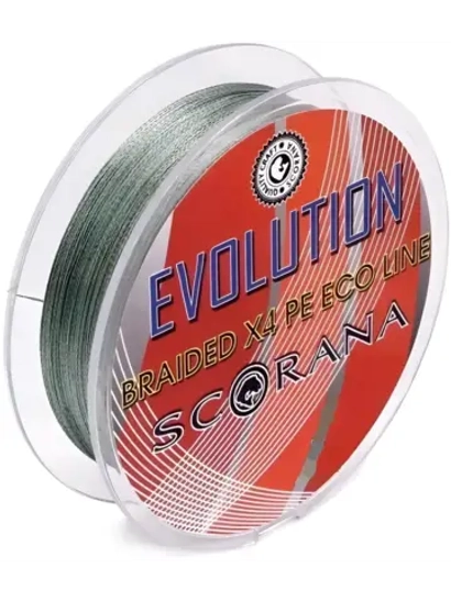 Леска плетеная EVOLUTION 135м зеленая 0,25мм EVOx4-135G-25