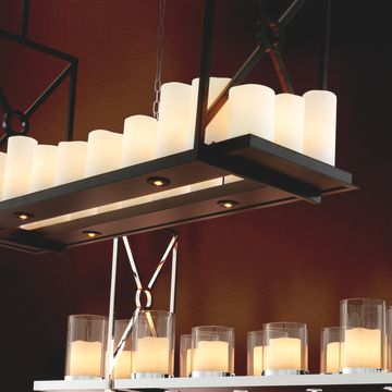 Eichholtz Chandelier Commodore, Black Finish / Including Faux Candle Shades