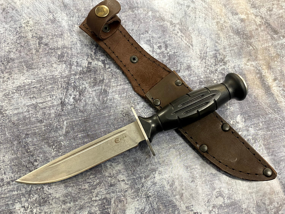 Нож Разведчик НР-43 Вишня, сталь AUS8, черный пластик