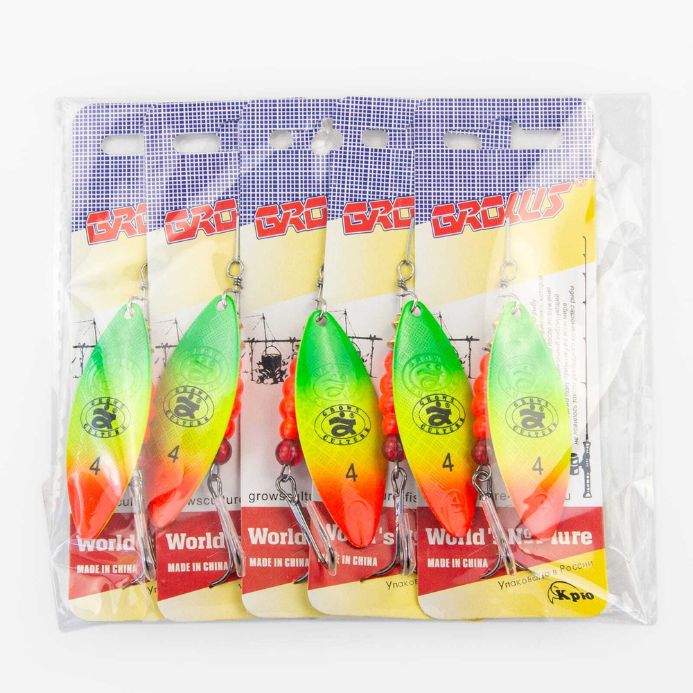 Блесна вращающая Grows Culture DZP A4 (12.5гр), 5шт/уп