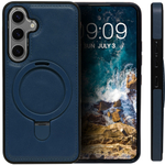 Business style чехол из кожи для SAMSUNG GALAXY S24 (не ULTRA/ FE/ PLUS!) с кольцом-подставкой и бархатной подкладкой
