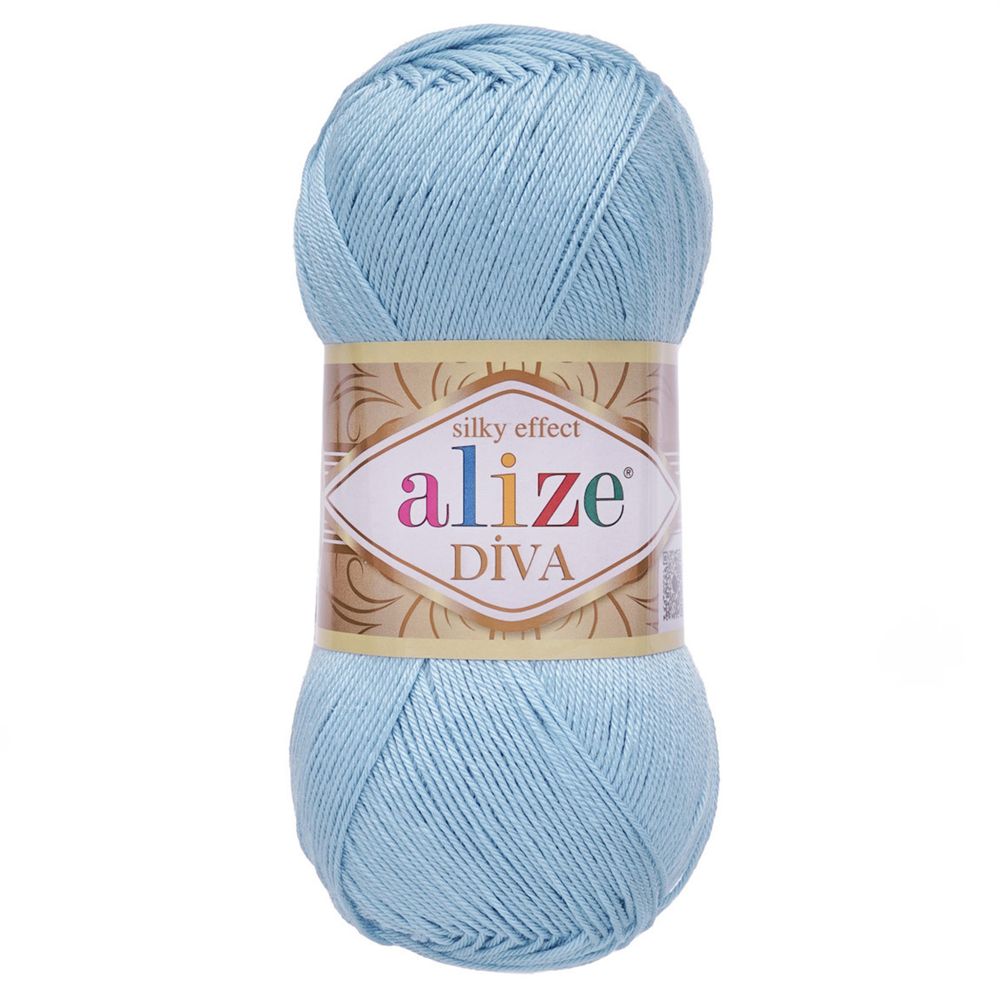 Пряжа Alize (Ализе) Diva / уп.5 мот. по 100 г, 350м, 350 светло-голубой А