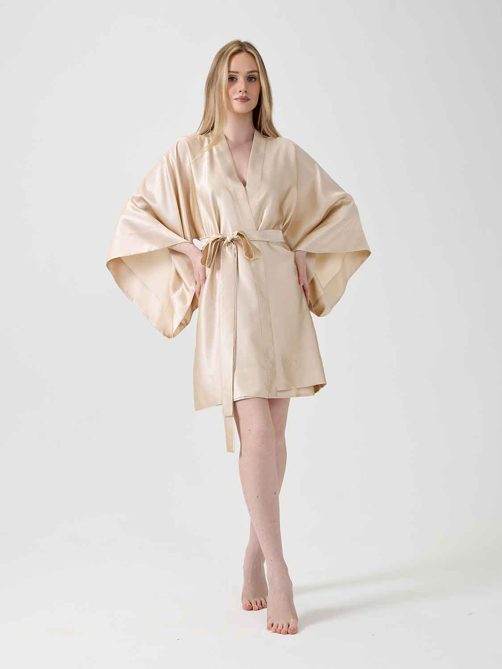 Халат кимоно OnSilk Assami mini Карамель S