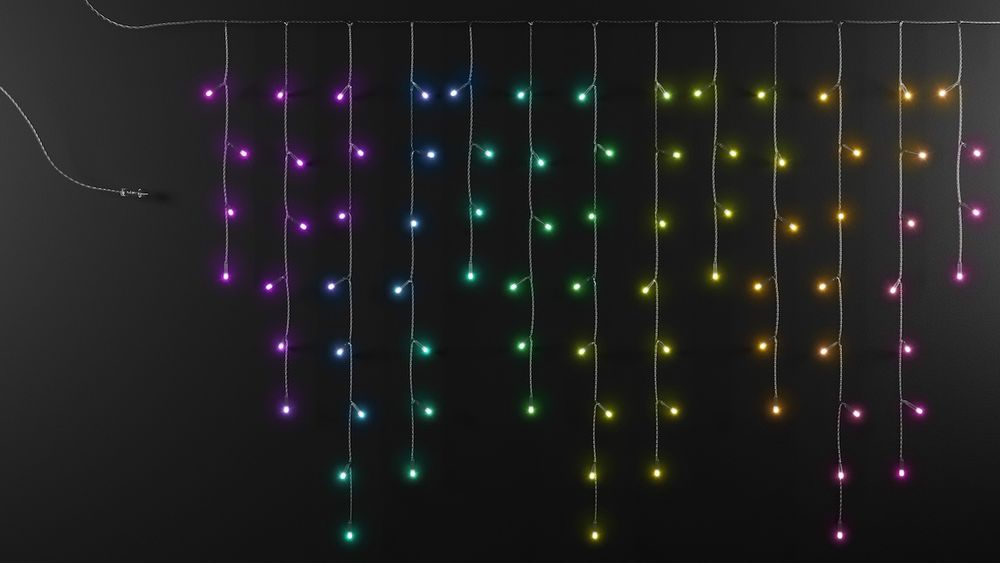 Twinkly Plus PLC Icicle Capsule - 250 RGB+W Fast, прозрачный провод