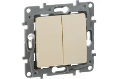 Выключатель Legrand Etika 2-клавишный проходной слоновая кость 26520