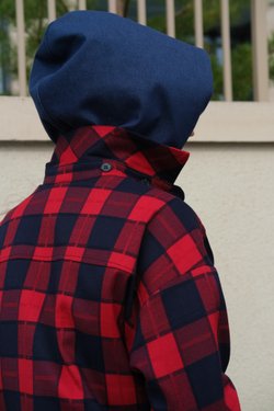 Рубашка в клетку со съемным капюшоном