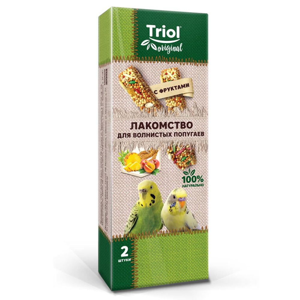 Лакомство Triol Original с фруктами для попугаев 2 шт, 55 г