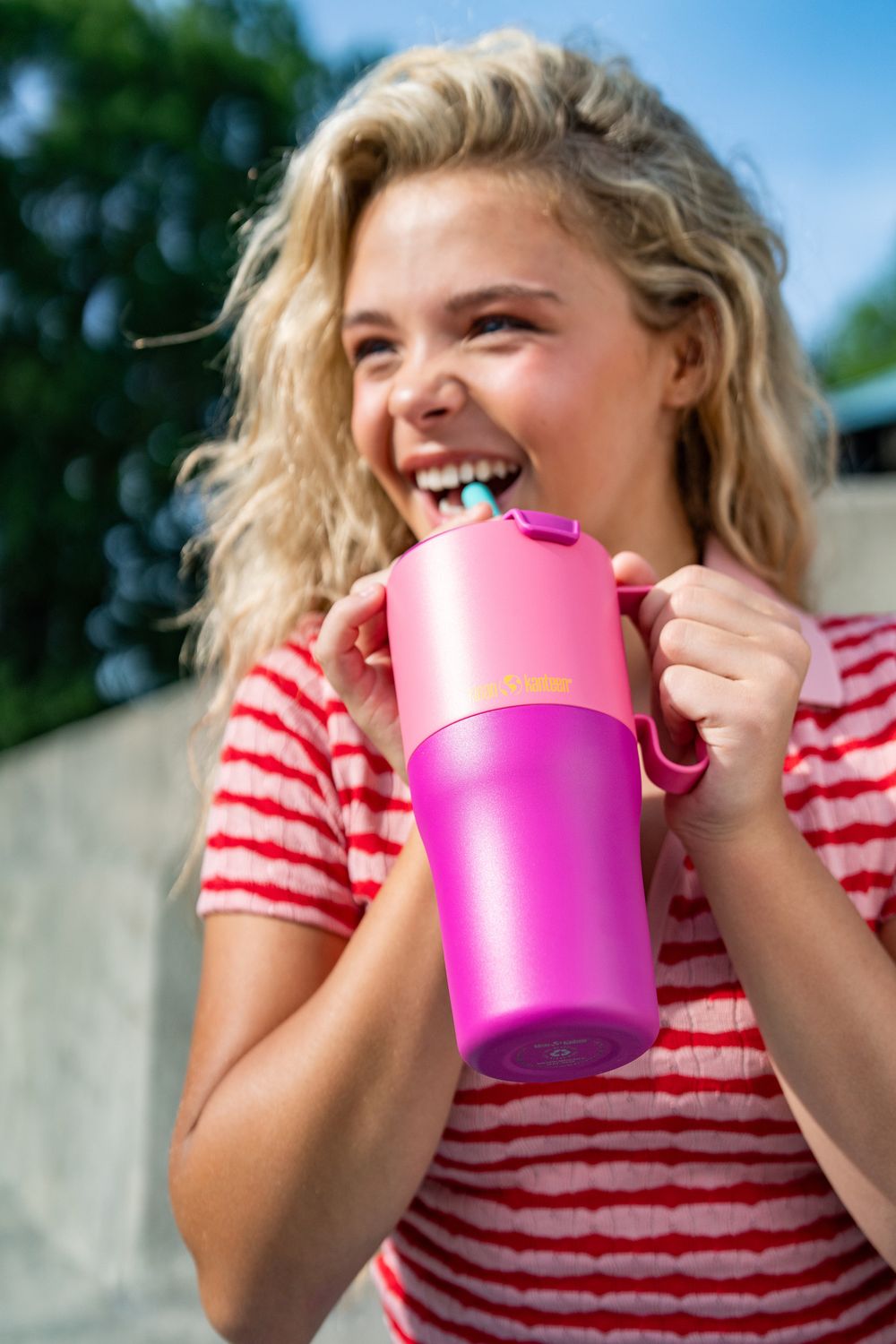 Термостакан Klean Kanteen Rise Tumbler 26oz Straw Lid (770 мл) Pink Lemonade Kaleidoscope