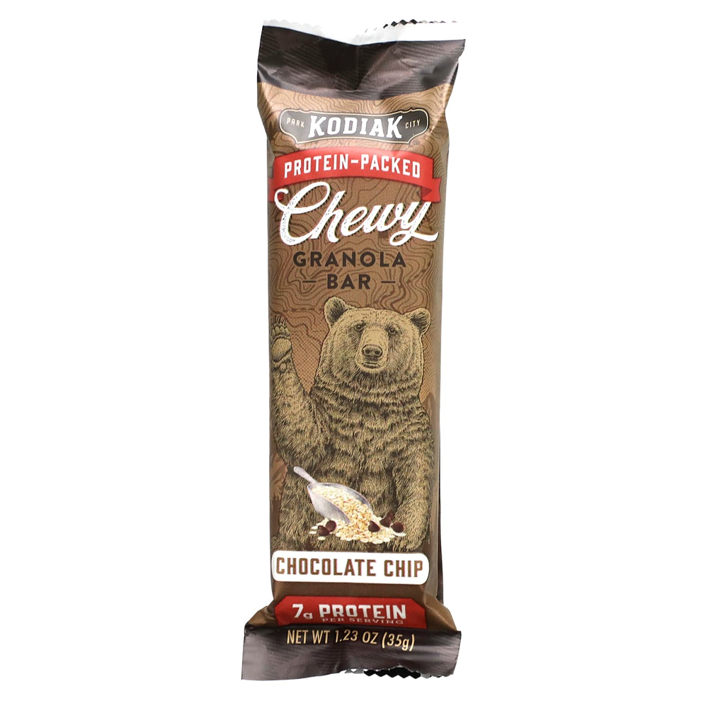 Kodiak Cakes, Жевательные батончики из гранолы, шоколадная крошка, 5 батончиков, 35 г (1,23 унции)