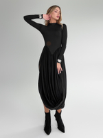 Платье Sun collection однотонное удлиненное с юбкой-баллон