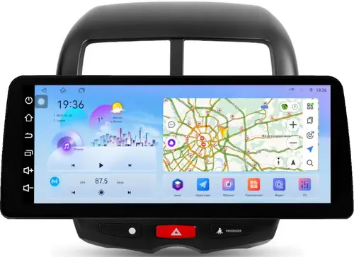 Магнитола для Mitsubishi ASX 2010-2016, Peugeot 4008, Citroen C4 Aircross - FarCar S500-TS18 монитор 12.3" 2K QLED на Android 14, Быстрая, CarPlay, 4G SIM-слот