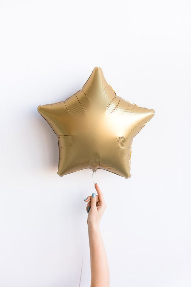 АN Шар Звезда 19"/48 см, Сатин золото Gold Sateen (БГ-15)
