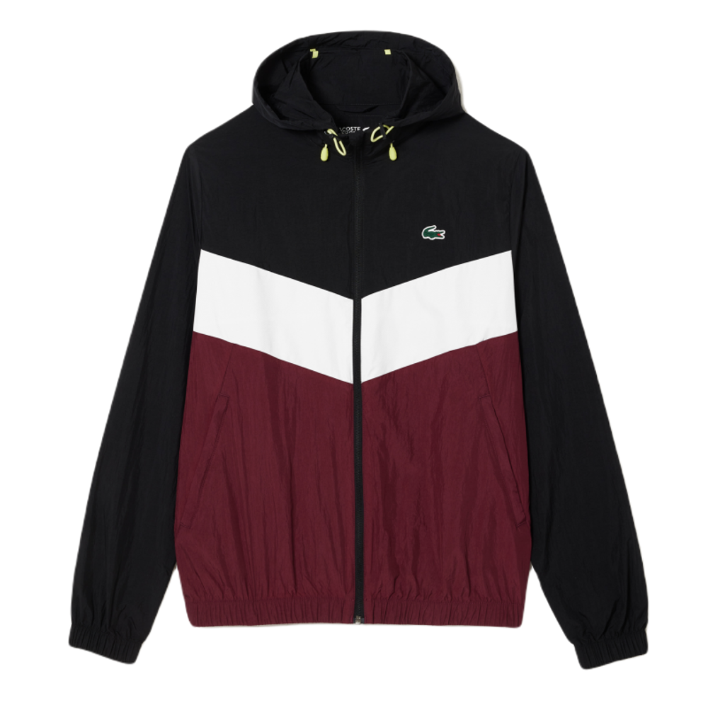 Мужская теннисная куртка Lacoste Water Resistant Packaway Zipped Sport Jacket - черный