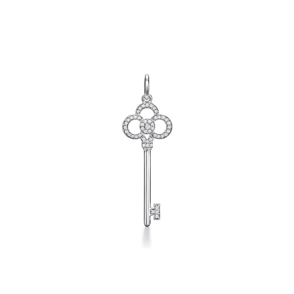 Подвеска из белого золота с бриллиантами, Tiffany 💎 Crown key. В наличии
