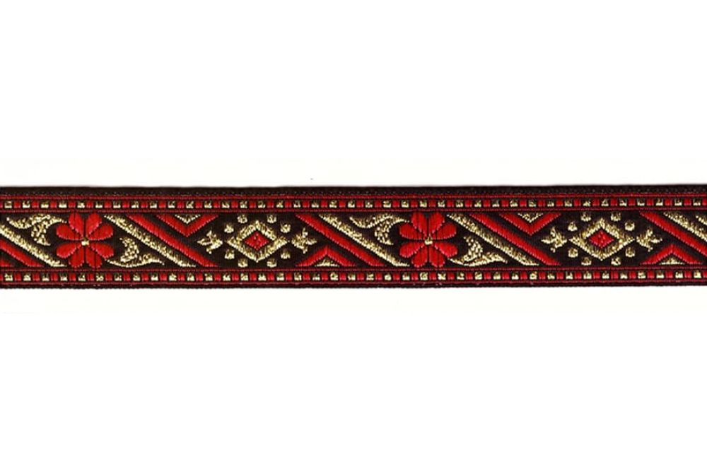 Тесьма жаккард с метанитом 1857, рис.8776, ш. 2,2 см.